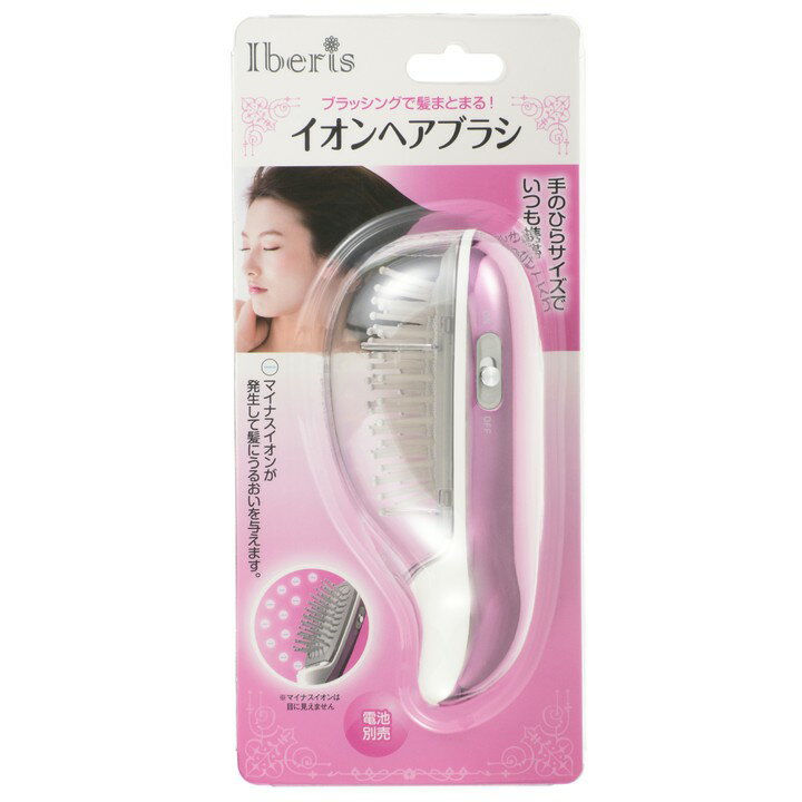 イベリス イオンヘアブラシ HB-HIB1-Aヘアケア Iberis マイナスイオン 理美容家電 オーム電機 ブルー・ピンク【D】