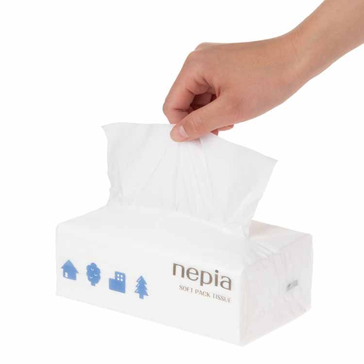 【80個】ソフトパックティッシュ nepia 5パック×16個 ティッシュペーパー ティッシ...