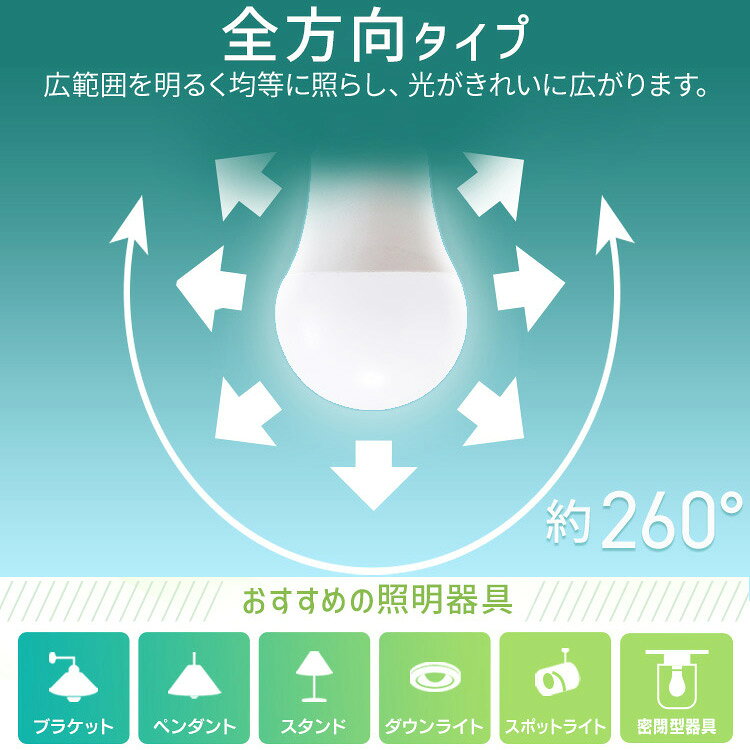 【選べる個数】 led電球 e26 40w 相当 1個 2個 4個 10個 昼白色 電球色 全方向配光...