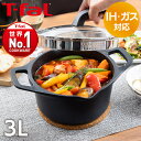 キャストライン アロマ プロ シチューポット 両手鍋 20cm ガラス蓋付 E25144送料無料 軽さ 使いやすさ 蓄熱性 アルミ製鋳造 T-fal ティファー...