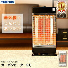 【452円相当ポイント還元】 ヒーター 電気ストーブ 2灯 TEKNOS 足元 オフィス カーボンヒーター 首振り 暖房器具 速暖 遠赤外線 電気ヒーター シンプル コンパクト おしゃれ かわいい 一人暮らし リビング 脱衣所 洗面所 台所 暖房機 テクノス CH-IR901K【D】 【15dl10】