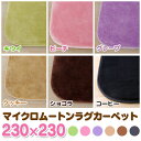 【送料無料】マイクロムートンラグカーペット【230×230cm】 【代引き不可】 MPM-2323 クッキー/ショコラ/ピーチ/グレープ/キウイ/コーヒー
