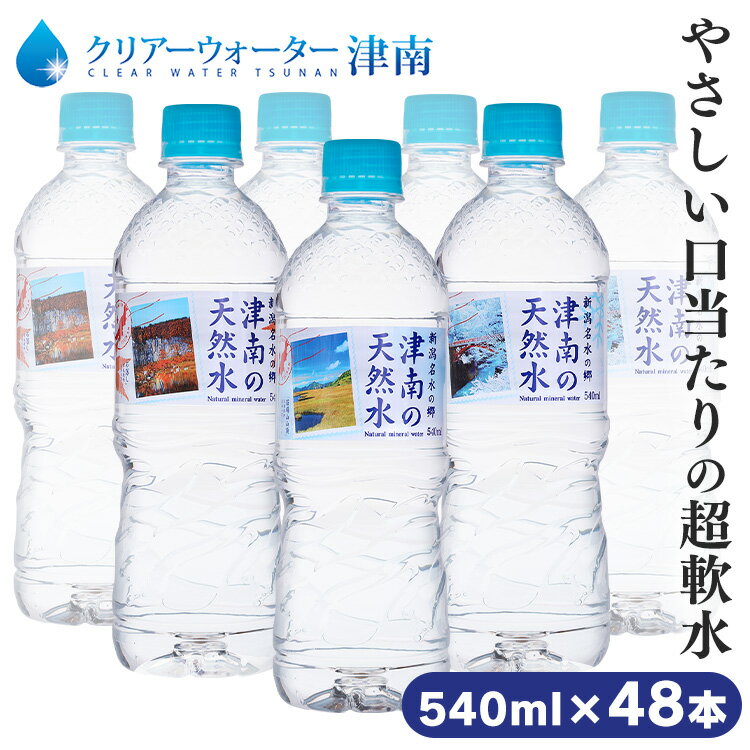 【48本】 新潟名水の郷 津南の天然水 540ml ミネラルウォーター 水 天然水 清涼飲料 新潟 津南 軟水 湧水 ペットボトル まとめ買い 【D】 【代引き不可】