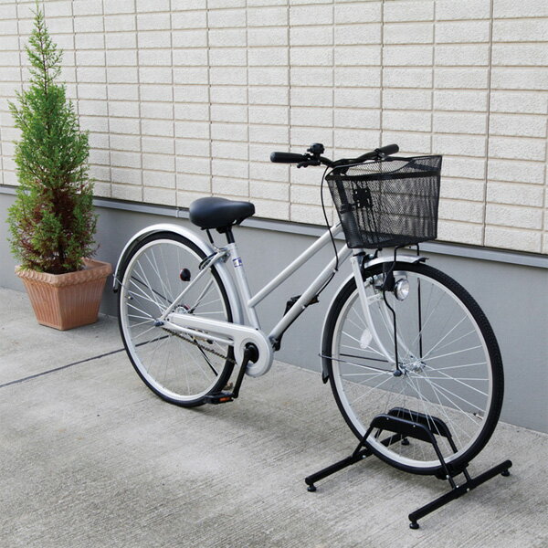 自転車スタンド 屋外 BYS-1ブラックアイリスオーヤマ 自転車 ストッパー 駐輪 屋外収納 通勤通学 会社 学校