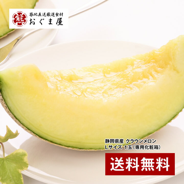 最高級!目利き厳選の逸品! 『静岡県産 クラウンメロン Lサイズ 1玉(専用化粧箱)』 【ギフト】 【送料無料】【内祝い】【楽ギフ_のし宛書】