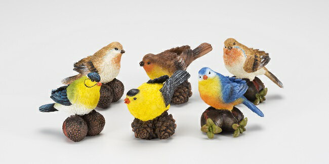 【全商品ポイントキャンペーン中】S6063 森の小鳥 置物 SS 6個セット 小鳥/オーナメント/置物/ガーデニング/オブジェ