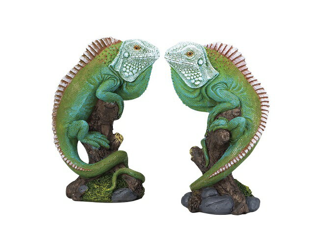 Rakuten - 【全商品ポイントキャンペーン中】【NEW】S31754　サファリシリーズ 　イグアナ　2個セット　　/置物/オーナメント/ガーデニング/オブジェ/ガーデン雑貨/ガーデニング雑貨/アニマル/動物/母の日/父の日