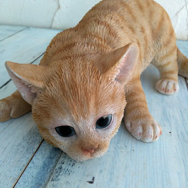 ベニーズキャット茶トラ（獲物を狙う）QY-115Yと麻ひものセット