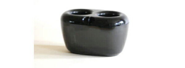 水栽培用ポット：VASEベース ダブルスモークブラック（球根2球用）1個