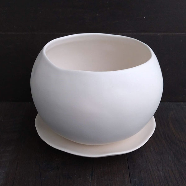 マリナ白L（直径14cm）・皿付