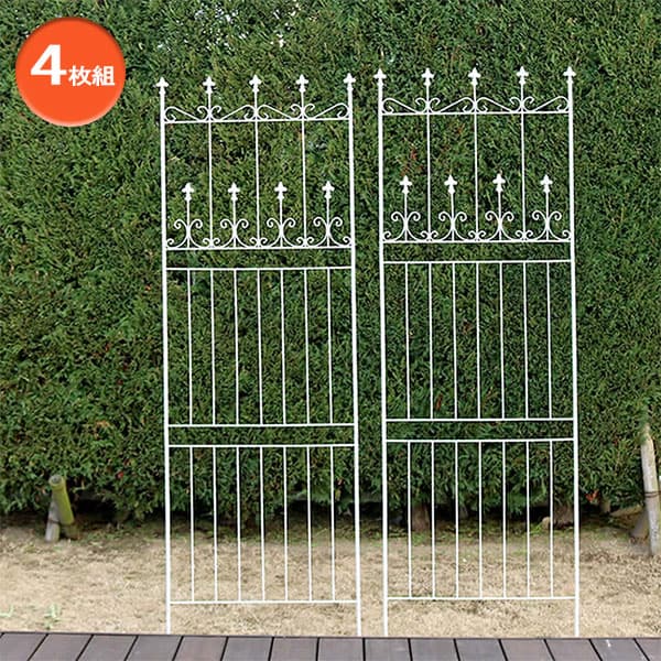 [送料無料]オールドシャトーフェンス220 ハイタイプ （ホワイト）4枚組 （幅286cm分、高さ220cm）