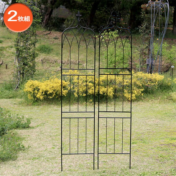 [送料無料]アイアンフェンス：200ハイタイプ・ドレープ2枚組／ブラック（幅40cm、高さ200cm）（IF-DR029-2P-BLK）