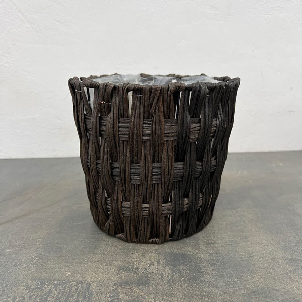 （わけあり特価）PP鉢カバー茶（3-033-6DB）