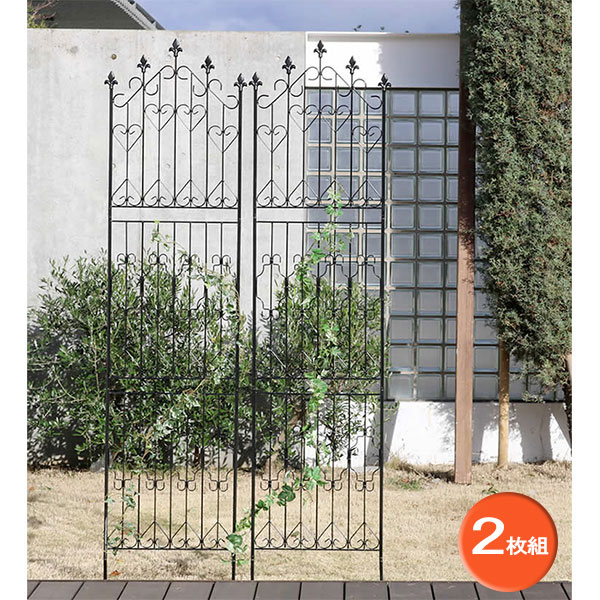 [送料無料]アイアンフェンス ハイタイプ220・ブラック 2枚組（高さ220cm、幅53cn、約106cm分）（DF010H..
