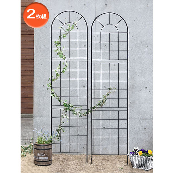 [送料無料]クラシックフェンス220 ハイタイプ・ブラック2枚組（幅100cm分、高さ220cm）（YB016H-2P-BLK）