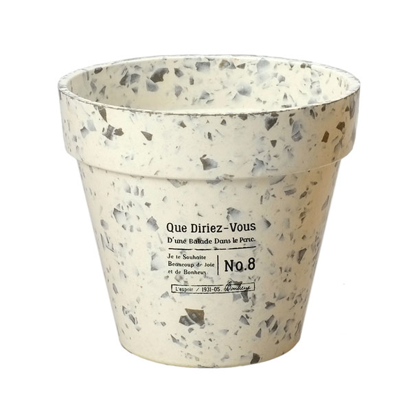 バンブープラポット Mホワイト（4475-A-WH）（穴無し）