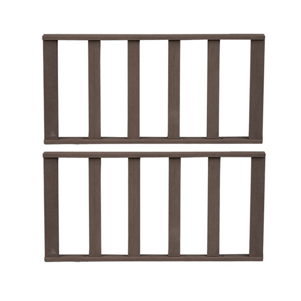 [送料無料]人工木ウッドデッキ　ecofeel（エコフィール）　ストレートフェンス2枚組　ダークブラウン（PWDE-ST-2P-DBR）