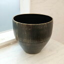 (わけあり特価)メタル鉢カバー:チモ ブラック大(直径19cm)