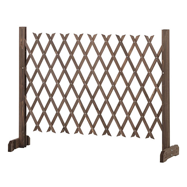 スタンド付伸縮ラティス 120×90 ブラウン（幅120×高さ90cm）自立タイプ