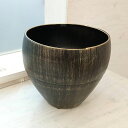(わけあり特価)メタル鉢カバー:チモ ブラック中(直径17cm)