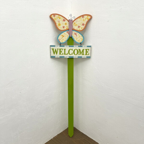 （わけあり特価）ガーデンスティック：ちょう(80775)（高さ92cm）