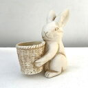 プラヤポット:ウサギ A/ホワイト/KL49IV(幅15cm、奥行9cm、高さ18cm)