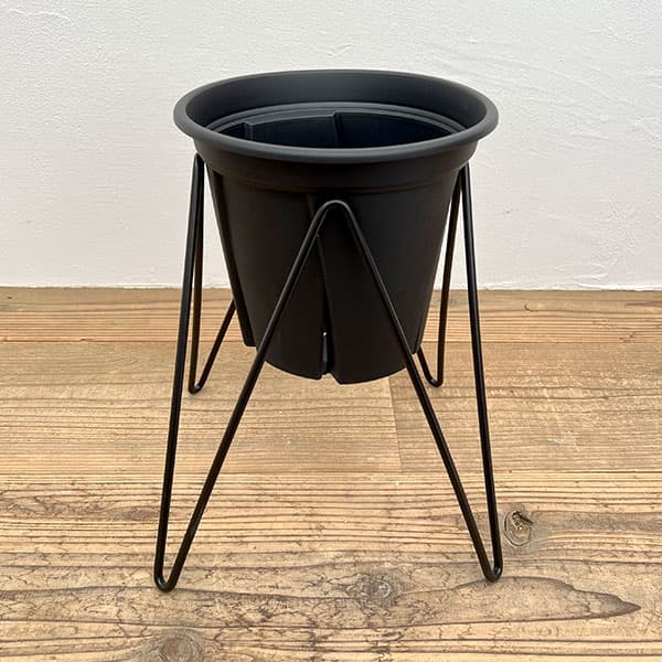 マジックスクエアスタンドと鉢のセット：MSS-6（6号用・ブラック）／根っこつよし7号ブラック