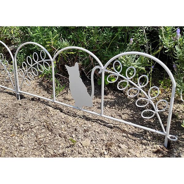 [送料無料]アイアンフェンス ミニ（猫） 20枚組ホワイト（1枚の幅50cm、高さ30cm）（NK7238-20P-WHT）
