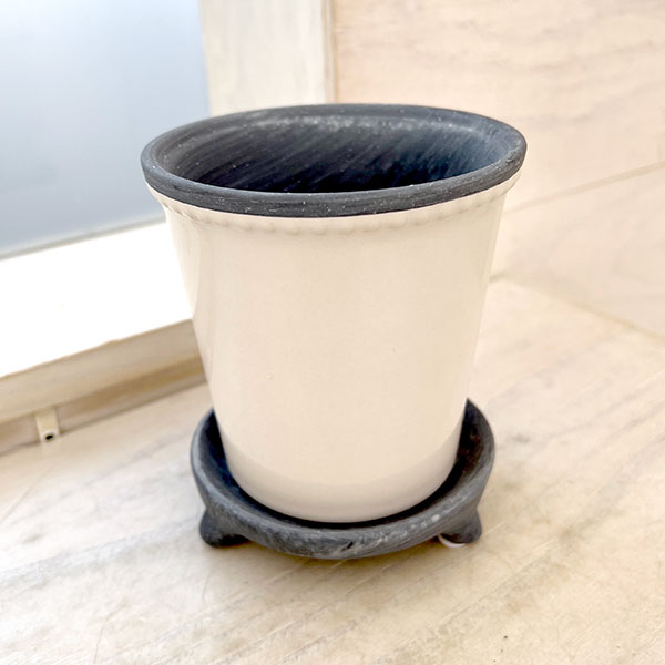 グレーズポットGP-10K ホワイト（幅10.5cm、高さ10.5cm）