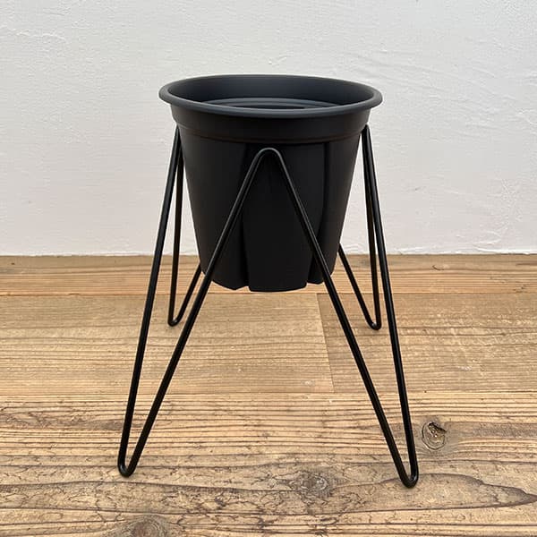 マジックスクエアスタンドと鉢のセット：MSS-6（6号用・ブラック）／根っこつよし6号ブラック