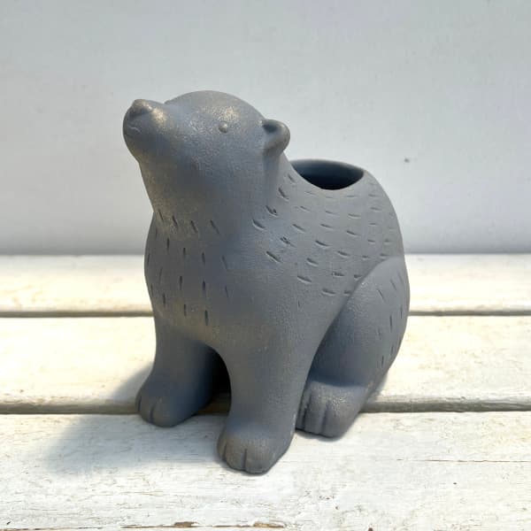 プラヤポット：シロクマ L／エメラルドグリーン／KL58GY（幅15cm、奥行10.5cm、高さ14.5cm）のサムネイル