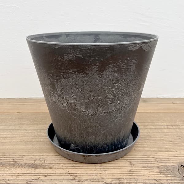 アートストーン　ラウンド27cm　グレー（直径26.5cm）・皿付
