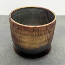 MC円形アールメタル ecoポット皿付 Gダークブラウン#3.5(直径12cm)