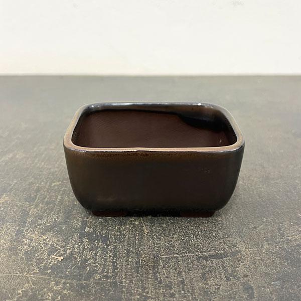 Rakuten - 瀬戸焼盆栽鉢：ミニプランター ブロンズ 長方形（幅9.9cm、奥行7.9cm）