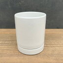 オスト シリンダー マットホワイト 10cm・皿付