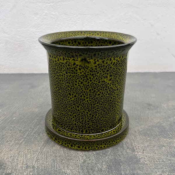 フレック ポット アンド ソーサー：グリーン／Sサイズ（直径11.5cm、高さ12.5cm）