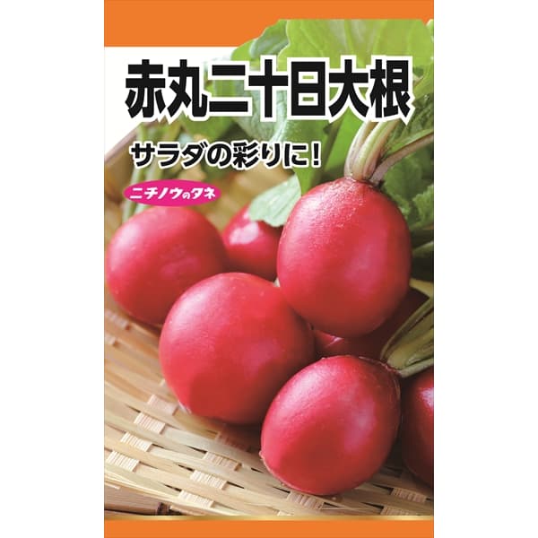 ダイコン：赤丸二十日大根 の種[サラダの彩りに！ 野菜タネ]