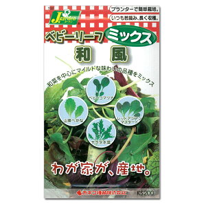 【有効期限24年04月】ベビーリーフの種ミックス：和風[マイルドな味わいの和菜ミックス 周年まき可能 タネ]