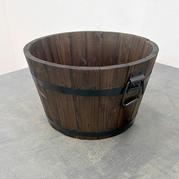 焼杉プランター：浅丸4個セット