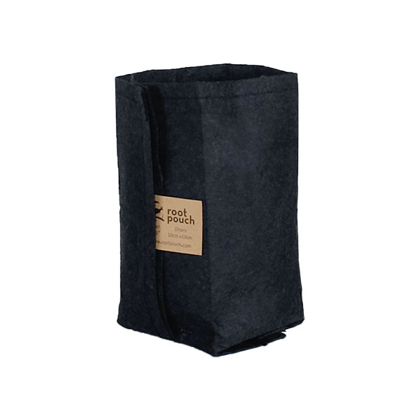 盆盖 - ルーツポーチ：育苗用ポット1QT（ブラック）（幅=直径10cm、高さ13cm、1L）