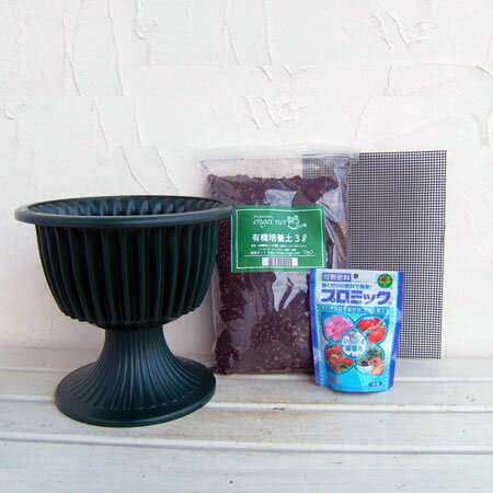 草花の苗/草花用 スタンド鉢8号と土と肥料のセット