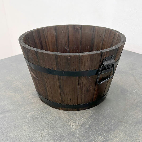 焼杉プランター：浅丸（中）