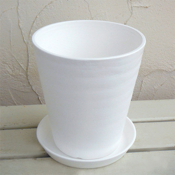 玻璃碗 - セラアート長鉢6号（白）S 鉢と受け皿のセット