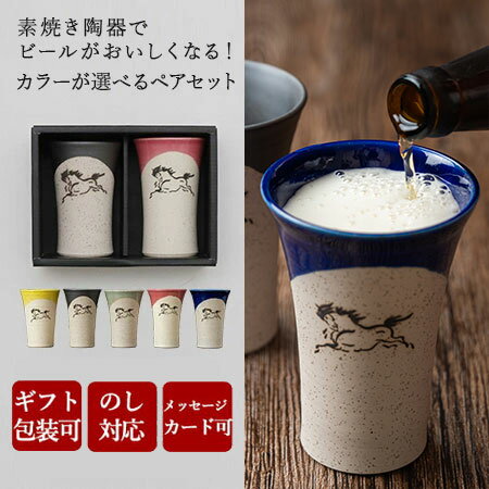 ビールグラス ギフト ビアグラス プレゼント 孫 実用的 おしゃれ かわいい 陶器 高級 焼き物 古希 お祝い 米寿 ペア 結婚祝い ギフト 退職祝い 男性 還暦祝い 喜寿 祝い 大堀相馬焼 松永窯 中タンブラー選べるペアセット170cc