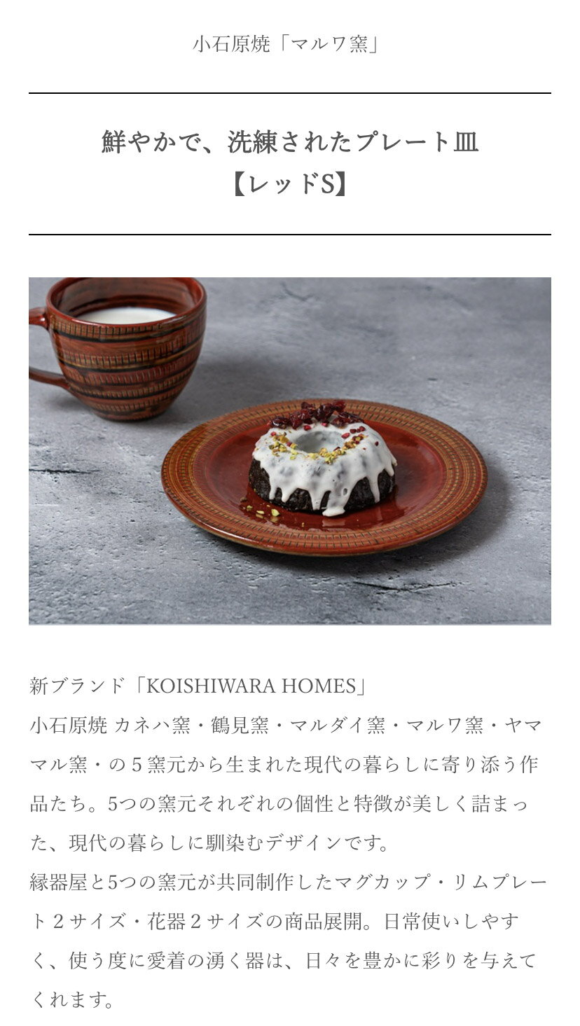 KOISHIWARA HOMES マルワ窯 プレート（レッド）【S】 2