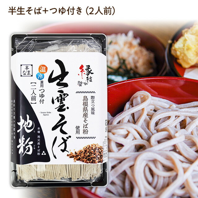 出雲そば：蕎麦・ソバ地粉そば(じごな)[なまそば＋つゆ付き(2人前)]麺匠高橋謹製(雲南市加茂町)常温発送品島根県産のそば粉使用。出雲のお土産に！年越しそばに！プレゼントに！賞味期限30日以上で発送[4]