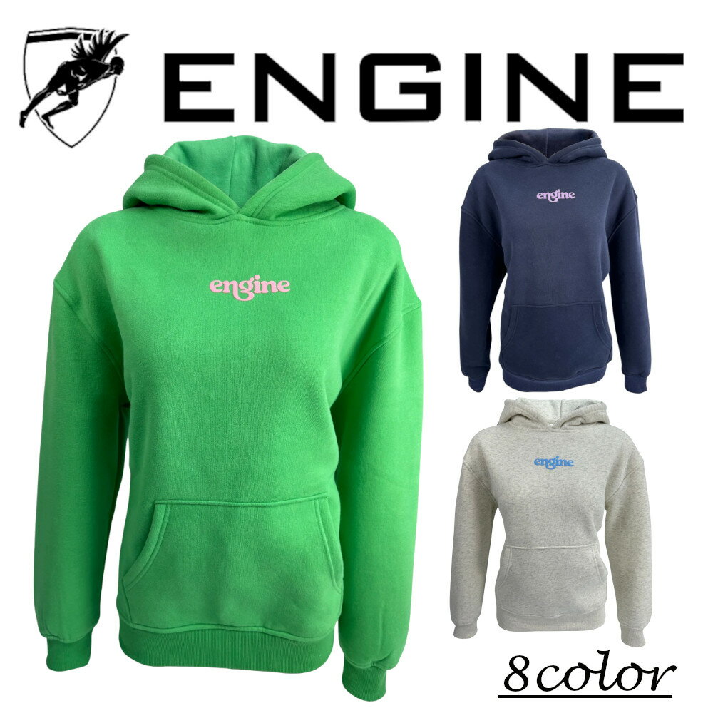 【輸入品】 ENGINE Women's Hoodie W Pocket -Foam Logo- パーカー アウター スウェット トレーナー女..