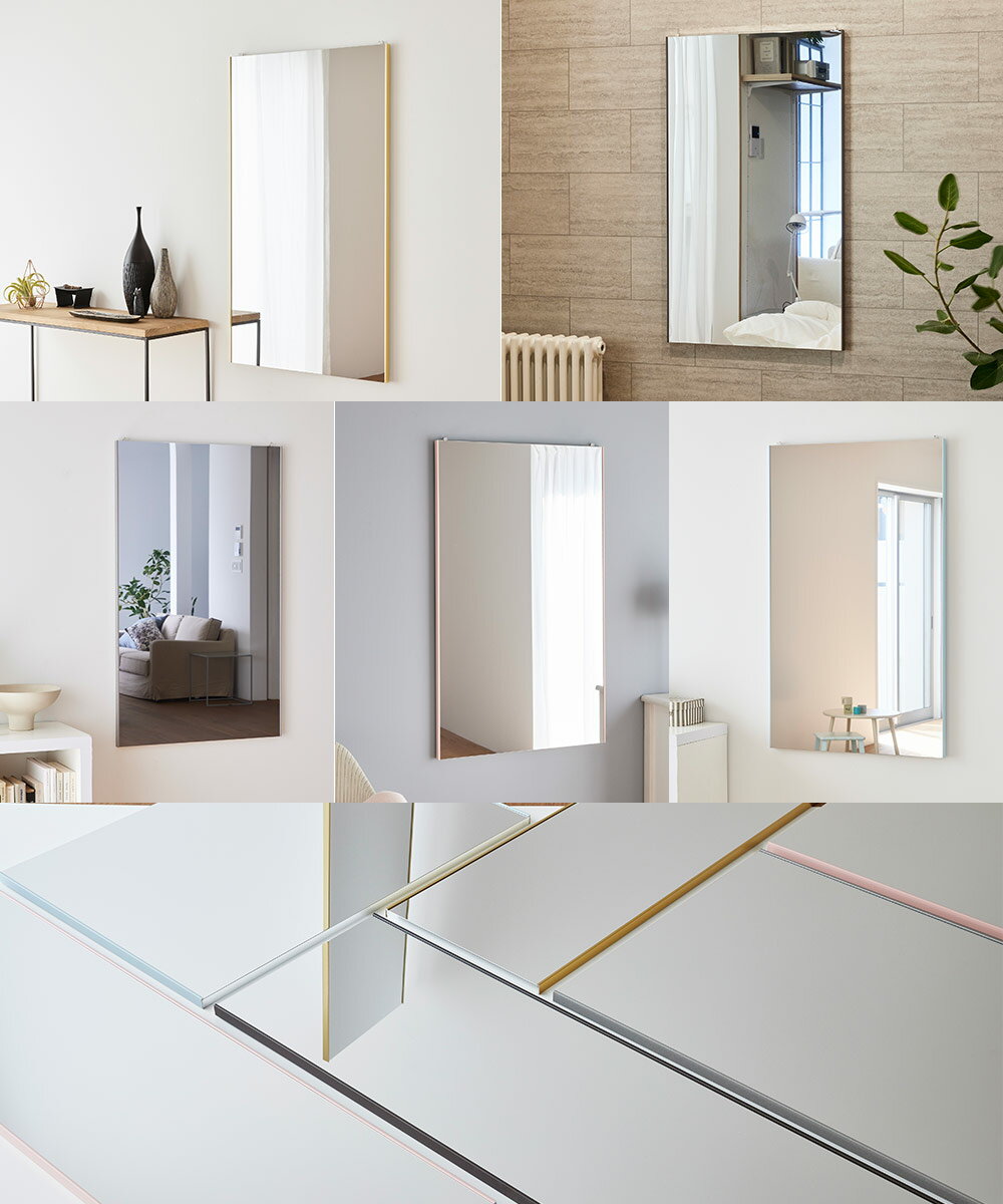 ENICYの【 エントリーでポイント最大7倍 11/20(木)20:00〜11/27(木)1:59まで 】 割れない鏡 60×100cm RMV-2 リフェクスミラー | 割れないミラー 超軽量 設置簡単 割れない鏡 鏡 壁掛け 姿見 長方形 細枠 割れないミラー フィルムミラー 安全 軽い 壁掛けミラー 防災｜アングル2