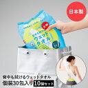 【エントリーポイント5倍7/19(土)20:00~7/26(土)01:59まで 】 防災グッズ 背中も拭ける 大判ウェットタオル 60×30cm 30個入り × 10 セット 日本製 | ウェットシート ボディシート ビッグサイズ アウトドア 身体を拭くシート 防災 ウエットタオル からだふき 便利