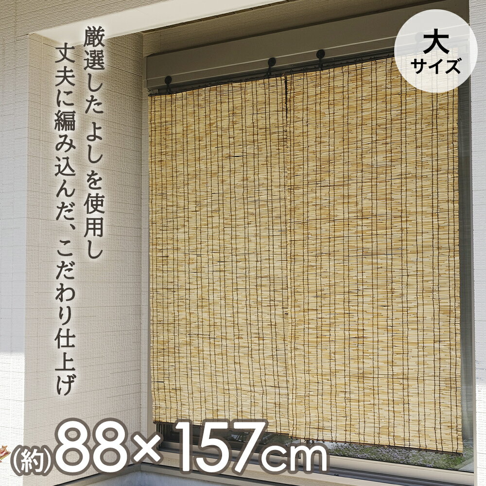 こだわり天津すだれ 大 88×157cm | 目隠し 屋外 ベランダ テラス 庭 日よけ シェード マンション サンシェード 日よけシェード 外 カーテン 竹 簾 日除け 紫外線対策 日よけカーテン バルコニー スダレ 遮光 目かくし 風通し